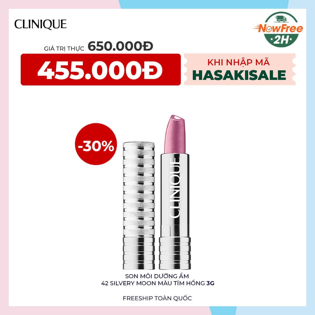 Son Môi Dưỡng Ẩm Clinique 42 Silvery Moon Màu Tím Hồng 3g