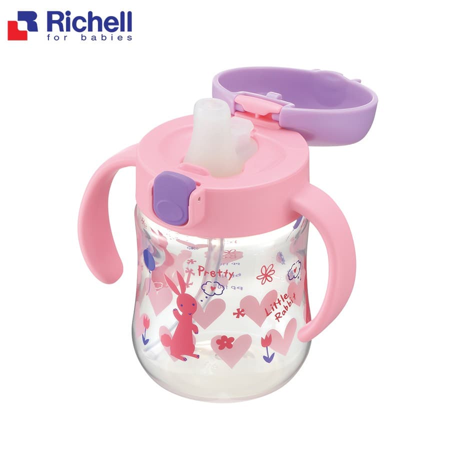 Cốc tập uống 2in1 T.L.I Richell - hồng RC21401