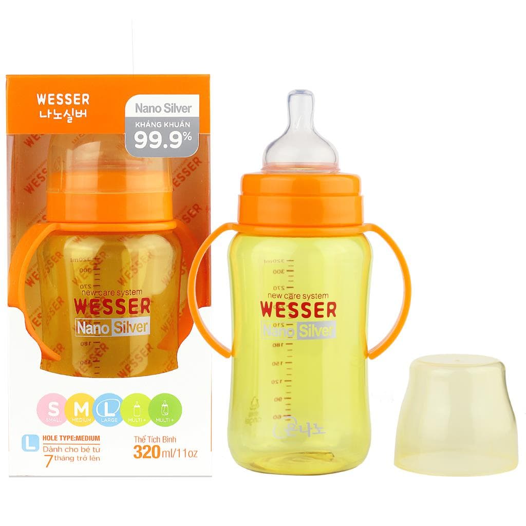 Bình Sữa Wesser Nanno Siliver Kháng Khuẩn 320ml