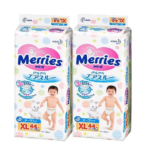 Combo 2 Bỉm Merries Dán XL 44