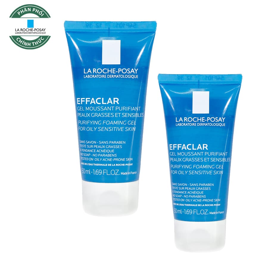Combo 2 Sữa Rửa Mặt La Roche-Posay Dành Cho Da Dầu, Nhạy Cảm 50ml