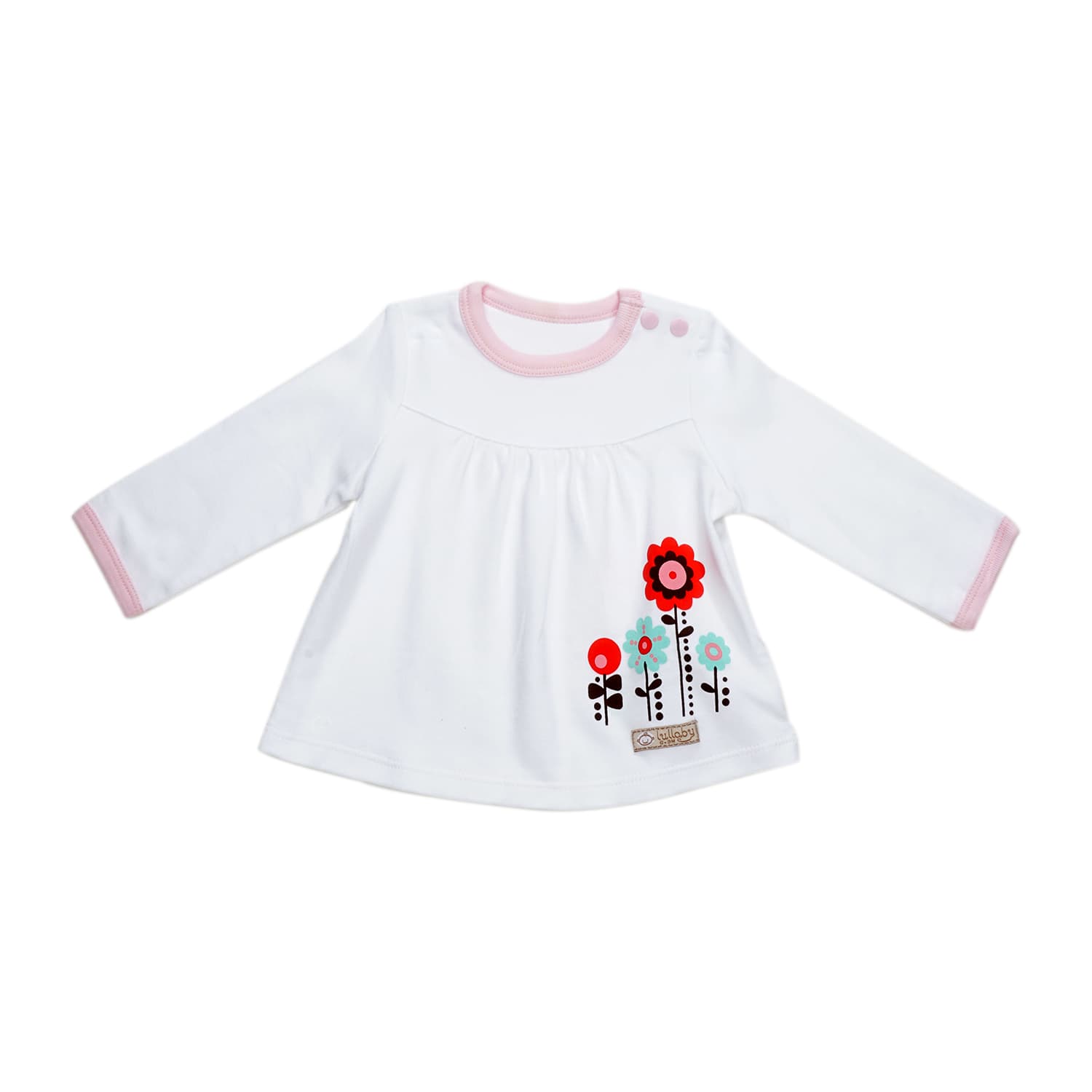 Áo Chữ A Lullaby Tay Dài Bé Gái Màu Trắng 9M (NH08-13)
