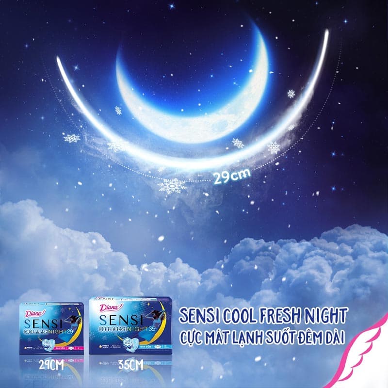 Băng Vệ Sinh Diana Sensi Cool Fresh Supernight