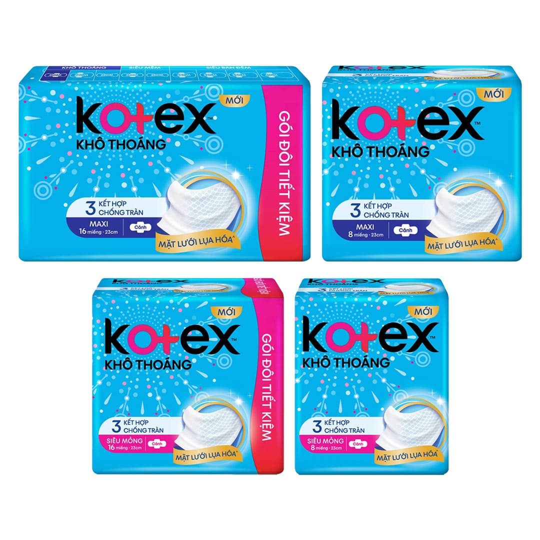 Băng Vệ Sinh Kotex Khô Thoáng Mặt Lưới Lụa Hóa