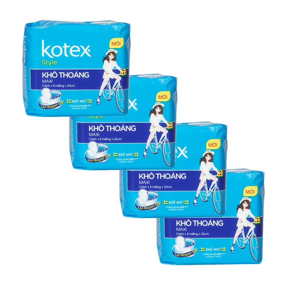 Combo 4 Băng Vệ Sinh Kotex Style Maxi Có Cánh (8 miếng)