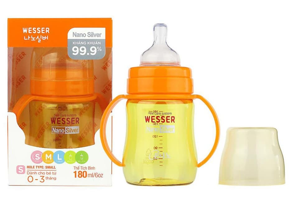 Bình Sữa Wesser Nanno Siliver Kháng Khuẩn 180ml