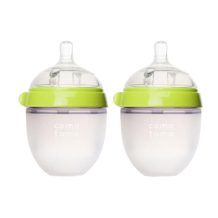 Bộ Hai Bình Sữa Silicone Comotomo 150ml - Xanh