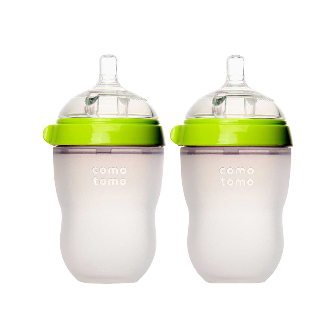 Bộ Hai Bình Sữa Silicone Comotomo 250ml - Xanh