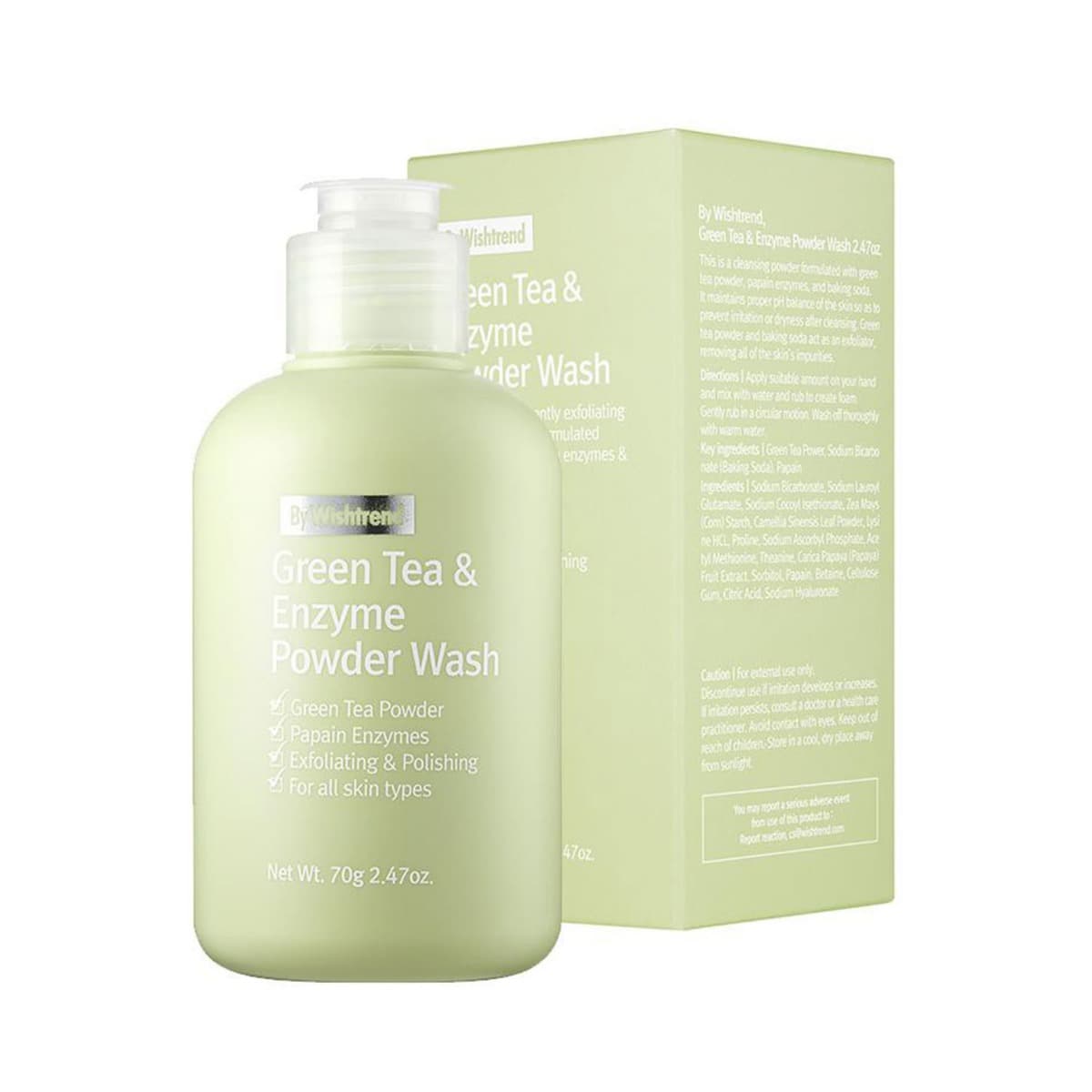 [HSD 08/2023] Bột Rửa Mặt Trà Xanh By Wishtrend 70g
