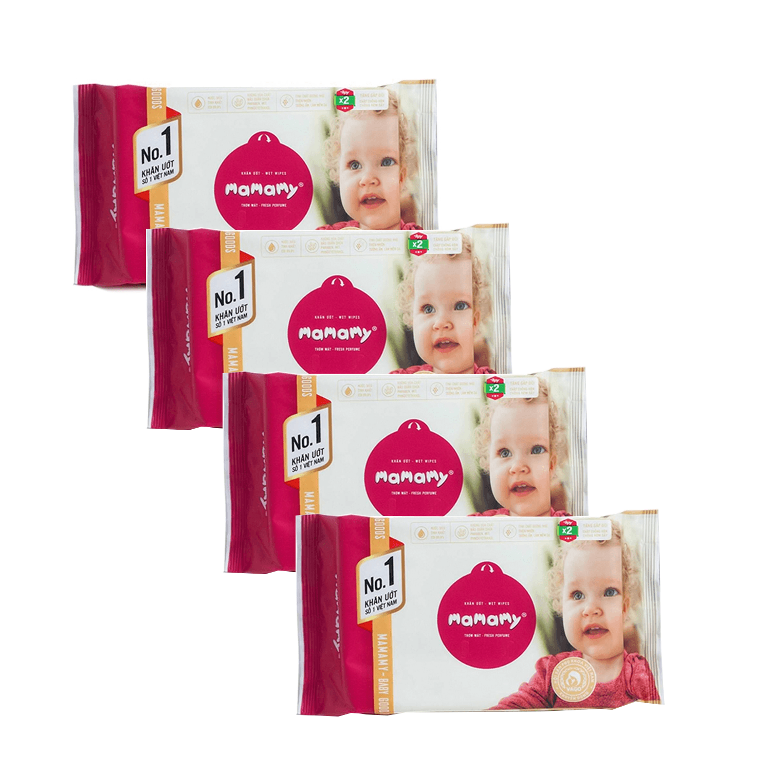 Combo 4 Khăn Ướt Mamamy 30 Tờ Hương Tự Nhiên