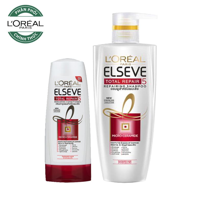 Combo L'Oreal Dầu Gội Phục Hồi Tóc 650ml + Dầu Xả 65ml