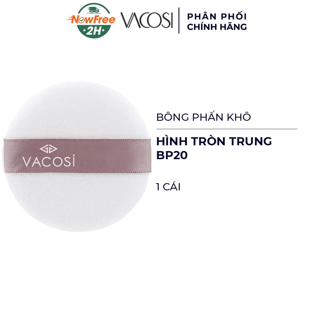 Bông Phấn Khô Vacosi Cotton Tròn Trung BP20 (1 Cái)