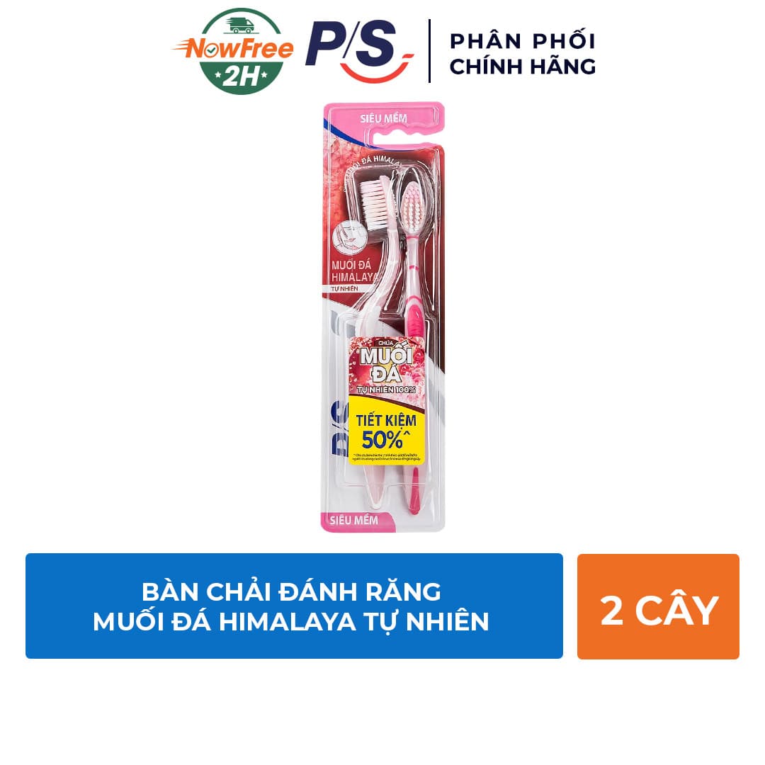 Bàn Chải Đánh Răng P/S Muối Đá Himalaya Tự Nhiên (Bộ 2 Cây)