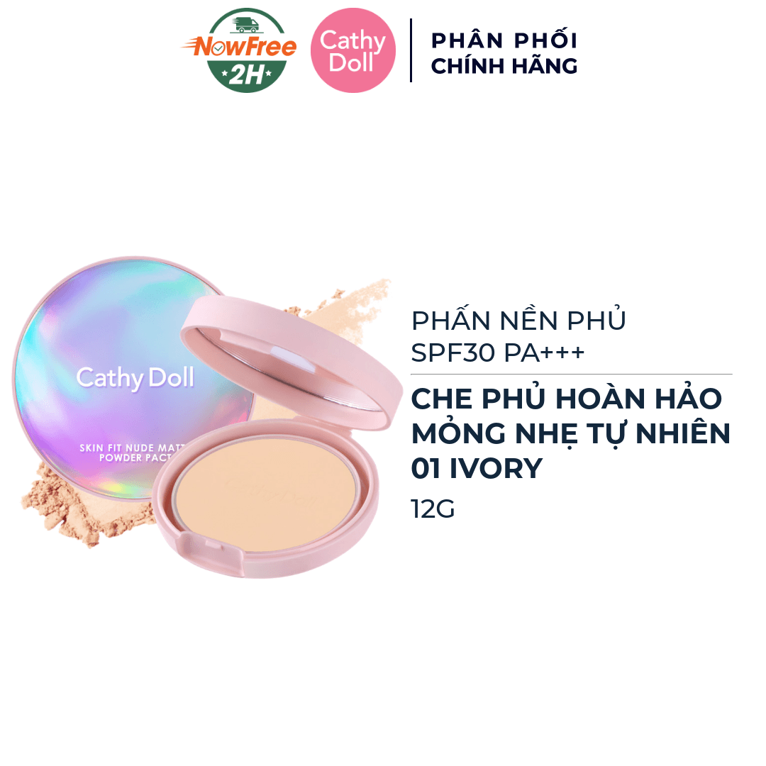 Phấn Nền Phủ Cathy Doll Mịn Lì 01 Ivory 12g