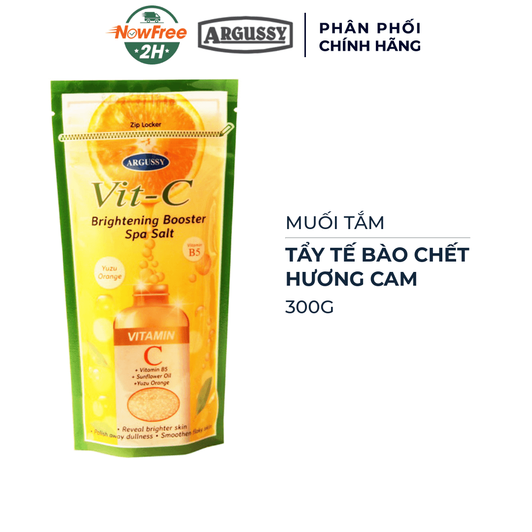 Muối Tắm Argussy Tẩy Tế Bào Chết Sáng Da Hương Cam 300g