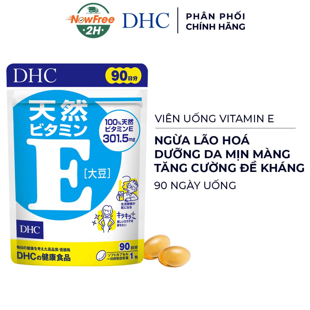 Thực Phẩm Bảo Vệ Sức Khỏe DHC Dạng Viên Uống Bổ Sung Vitamin E 90 Ngày