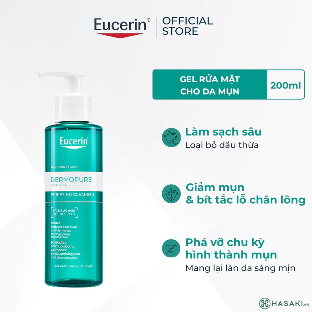 Gel Rửa Mặt Eucerin Cho Da Dầu Mụn