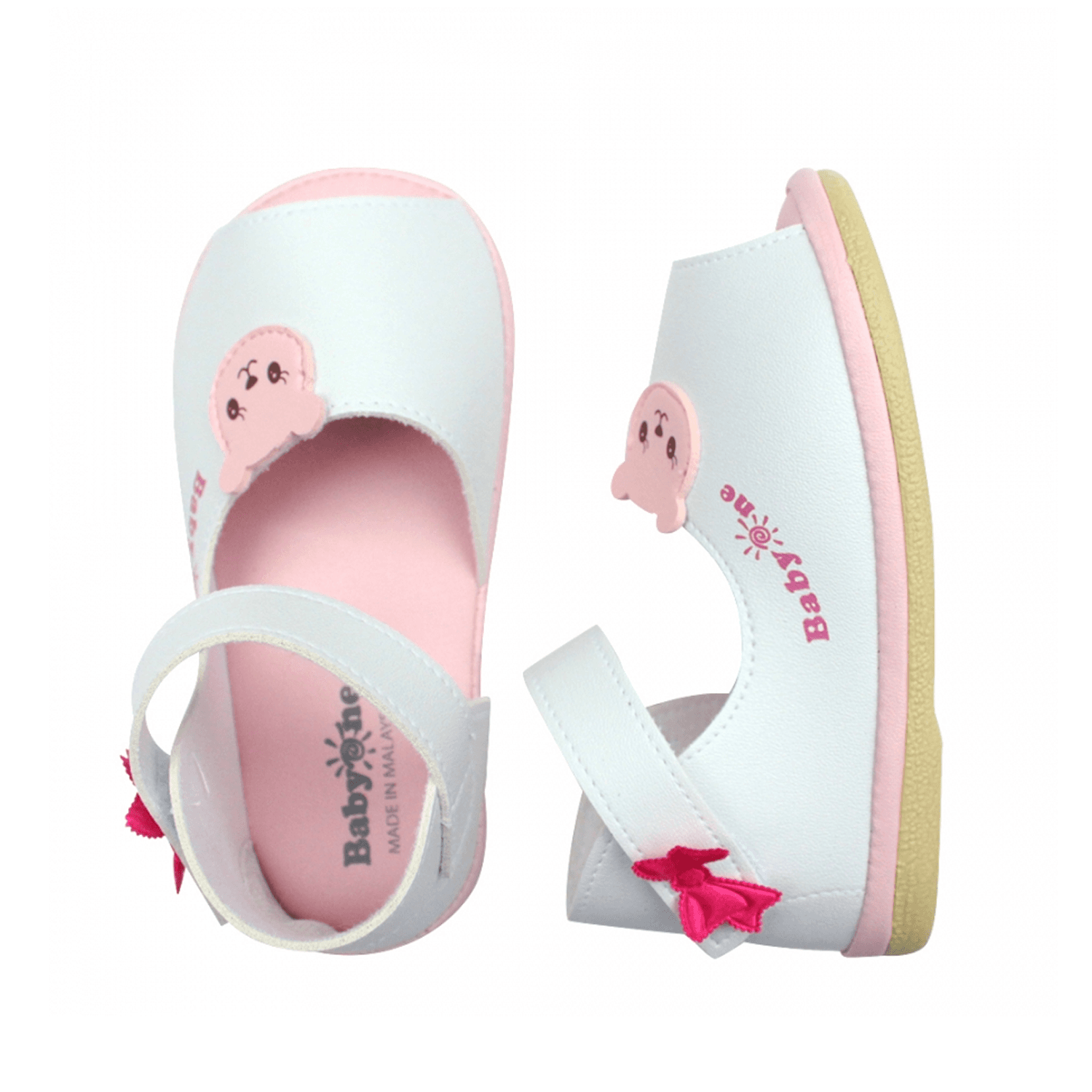 Giày Sandal Babyone Trắng Hồng Size 19 (ss0812)