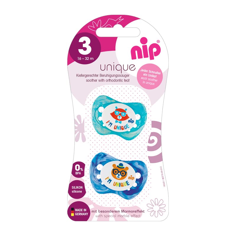 Ty ngậm silicon Unique vân đá hoa NIP31312 ( từ 0 đến 6 tháng)-SX Đức