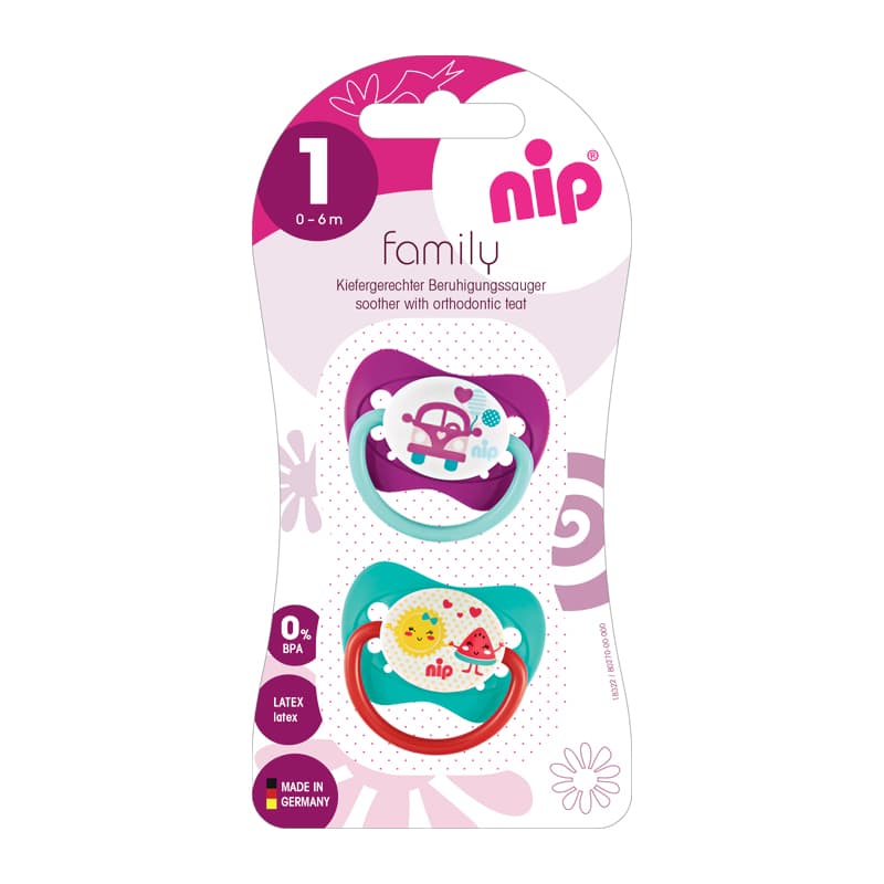 Ty ngậm silicon  Family có quai 0 - 6 tháng  (NIP31003)-SX Đức