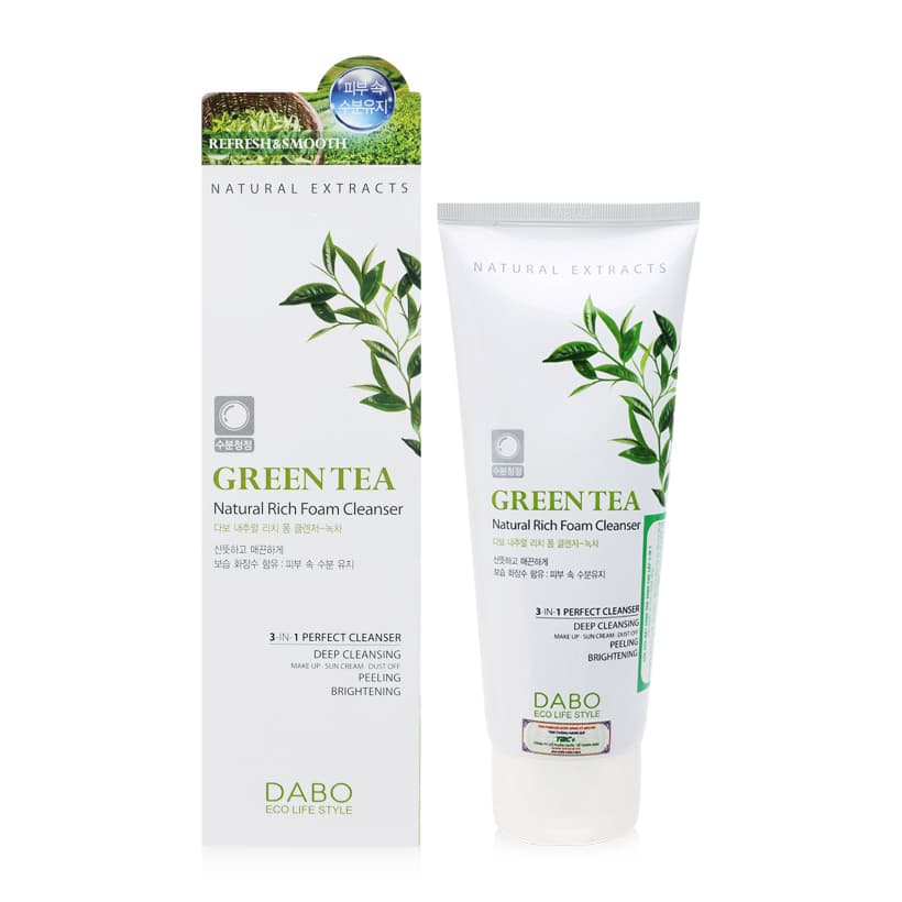 Sữa Rửa Mặt Dabo Chiết Xuất Trà Xanh 3 Trong 1 180ml