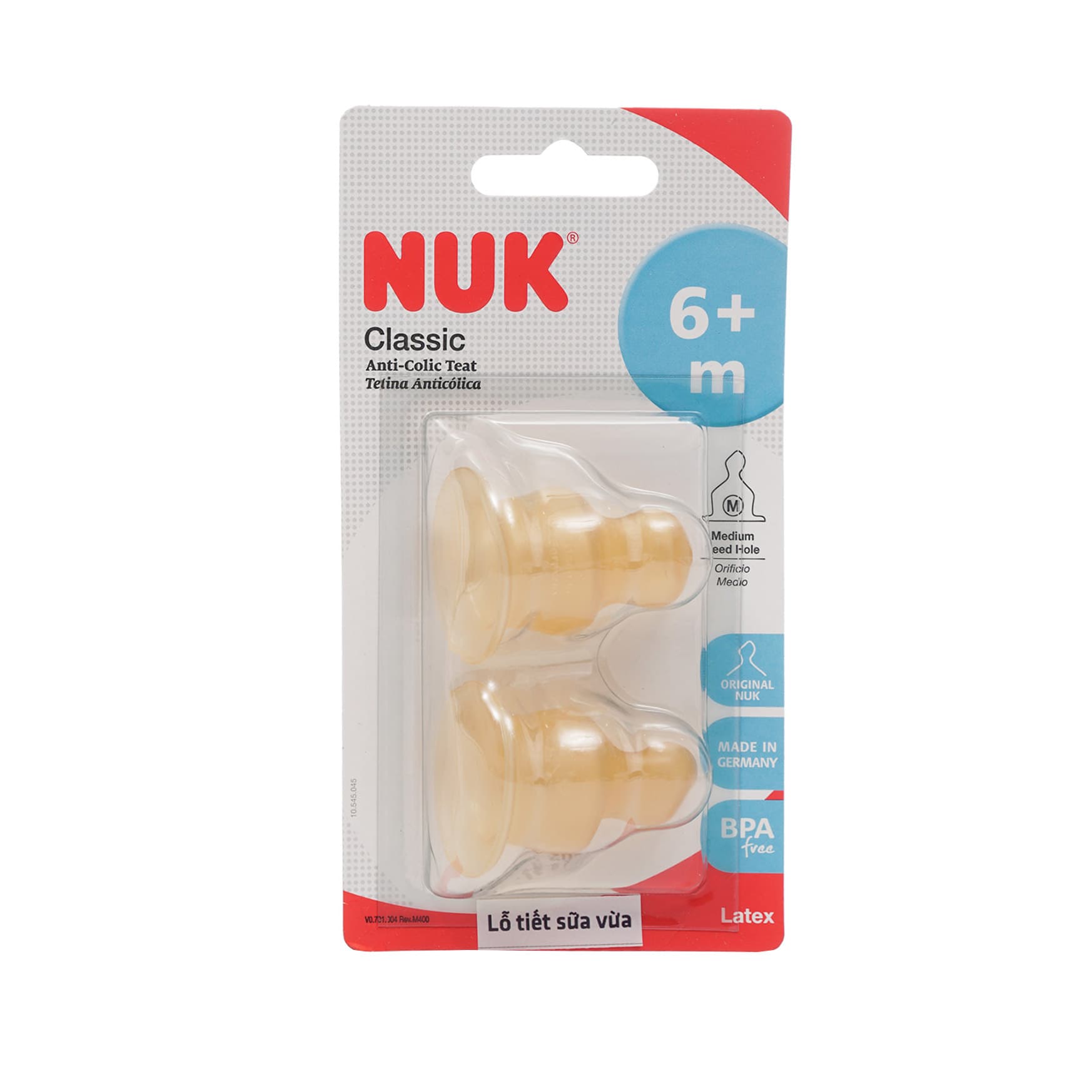 Ty Thay Bình Cổ Thường Nuk Cao Su Đôi Số 2 (m)