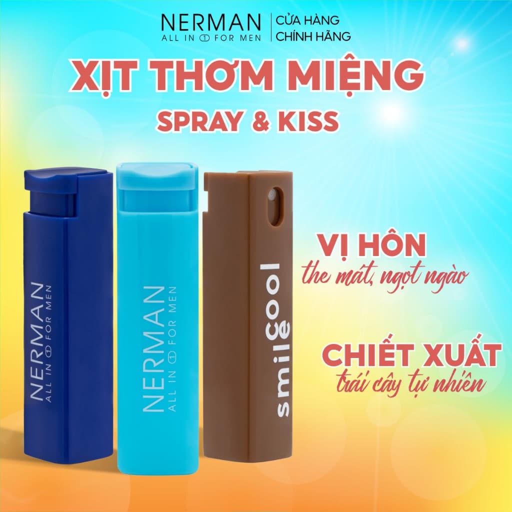 Xịt Thơm Miệng Nerman Spray & Kiss 10ml