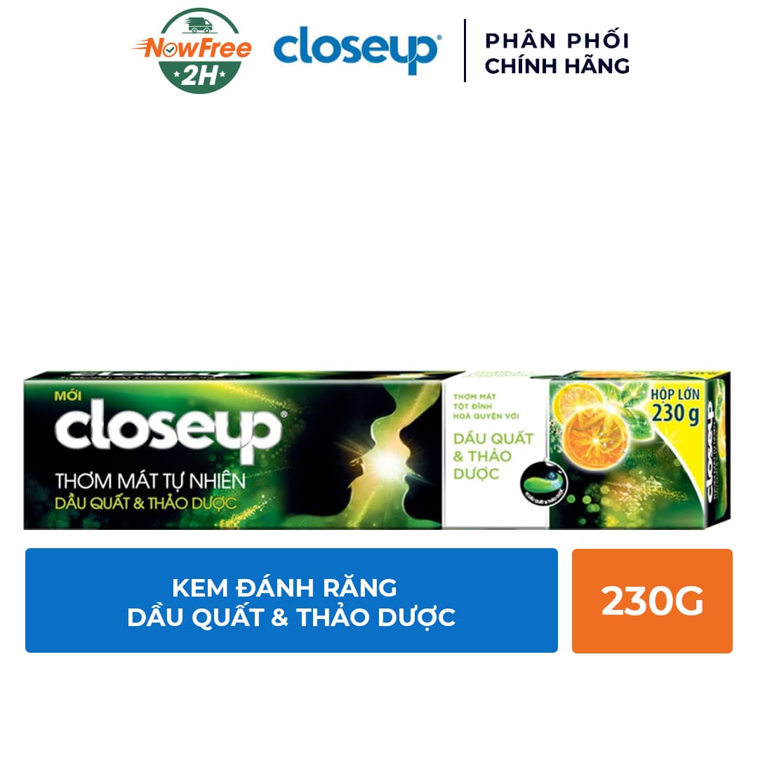 Kem Đánh Răng Closeup Dầu Quất & Thảo Dược 230g