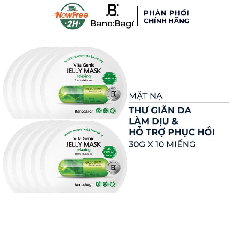 Combo 10 Mặt Nạ Banobagi Thư Giãn, Làm Dịu & Phục Hồi Da 30g