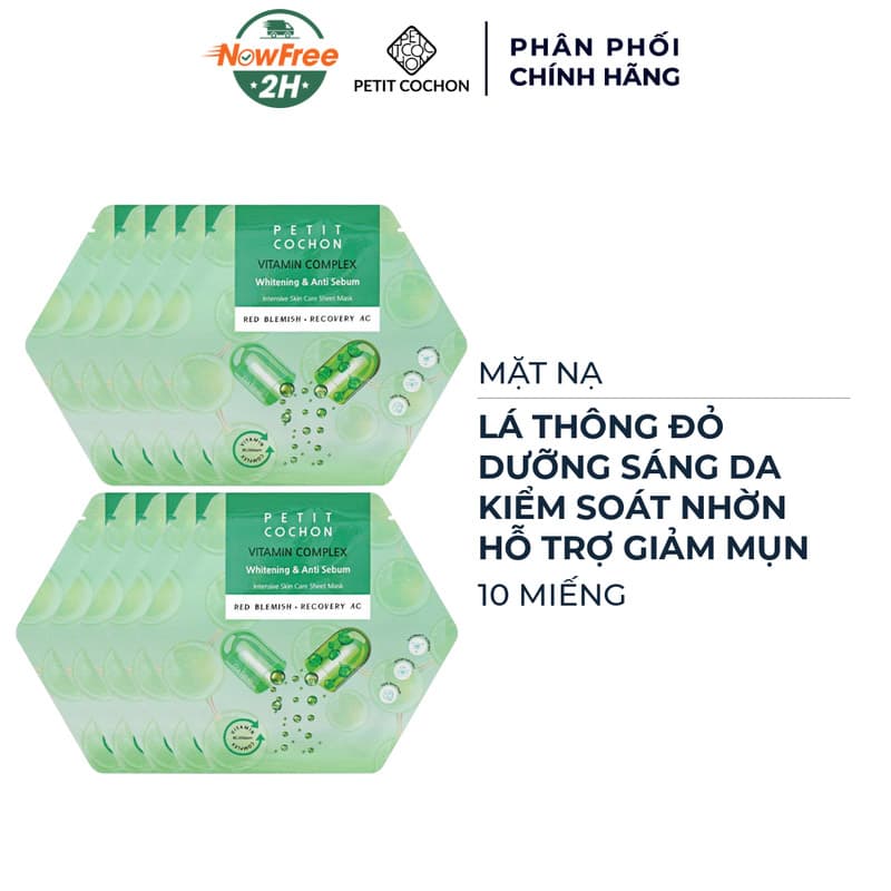 Combo 10 Mặt Nạ Petit Cochon Dưỡng Sáng, Kiểm Soát Nhờn 30ml