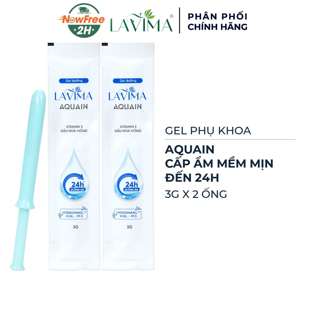 Combo 2 Gel Phụ Khoa Lavima Aquain Cấp Ẩm Mềm Mịn 3g/Ống