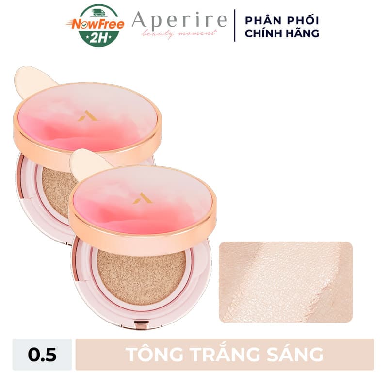 Combo 2 Phấn Nước Aperire Chống Nắng Che Phủ Cao 0.5 Tông Trắng Sáng 13g