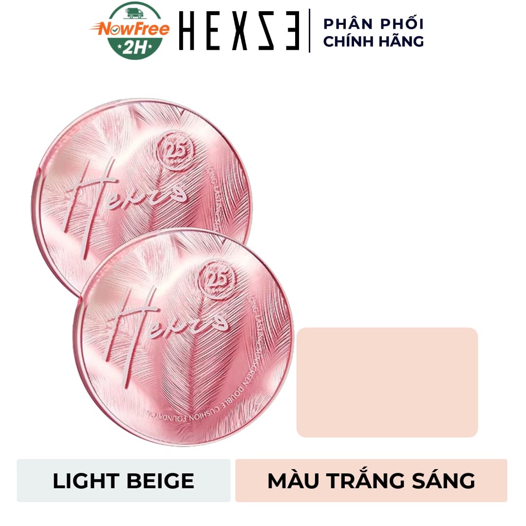 Combo 2 Phấn Nước Hexze 2 Trong 1 Kèm Phấn Phủ - Trắng Sáng 13g+6.5g