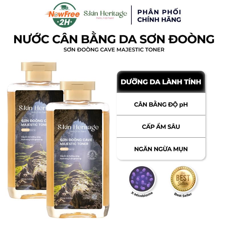 Combo 2 Toner S:kin Heritage Sơn Đoòng Cấp Ẩm Và Phục Hồi 273ml