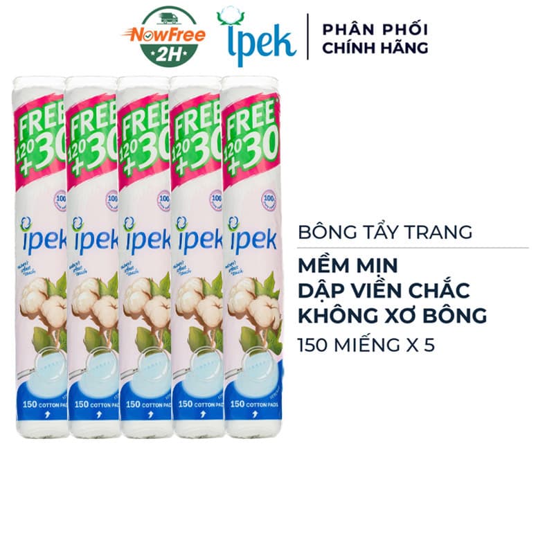 Combo 5 Bông Tẩy Trang Ipek 150 Miếng