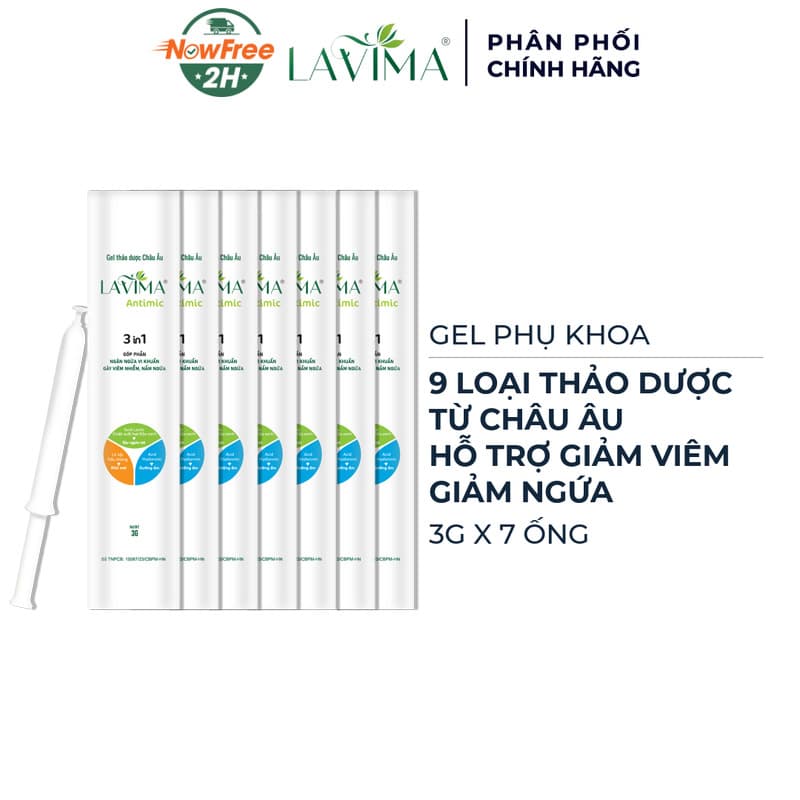 Combo 7 Gel Phụ Khoa Lavima Thảo Dược Châu Âu Giảm Viêm Ngứa 3g/Ống