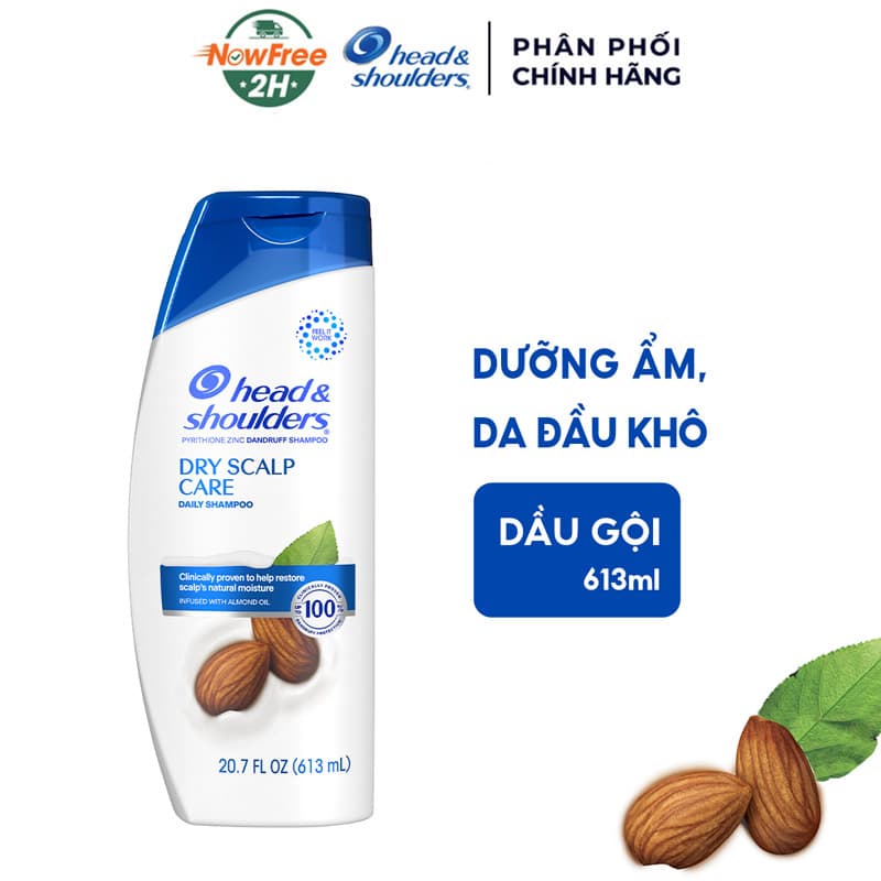 Dầu Gội Head & Shoulders Dưỡng Ẩm Da Đầu Khô 613ml