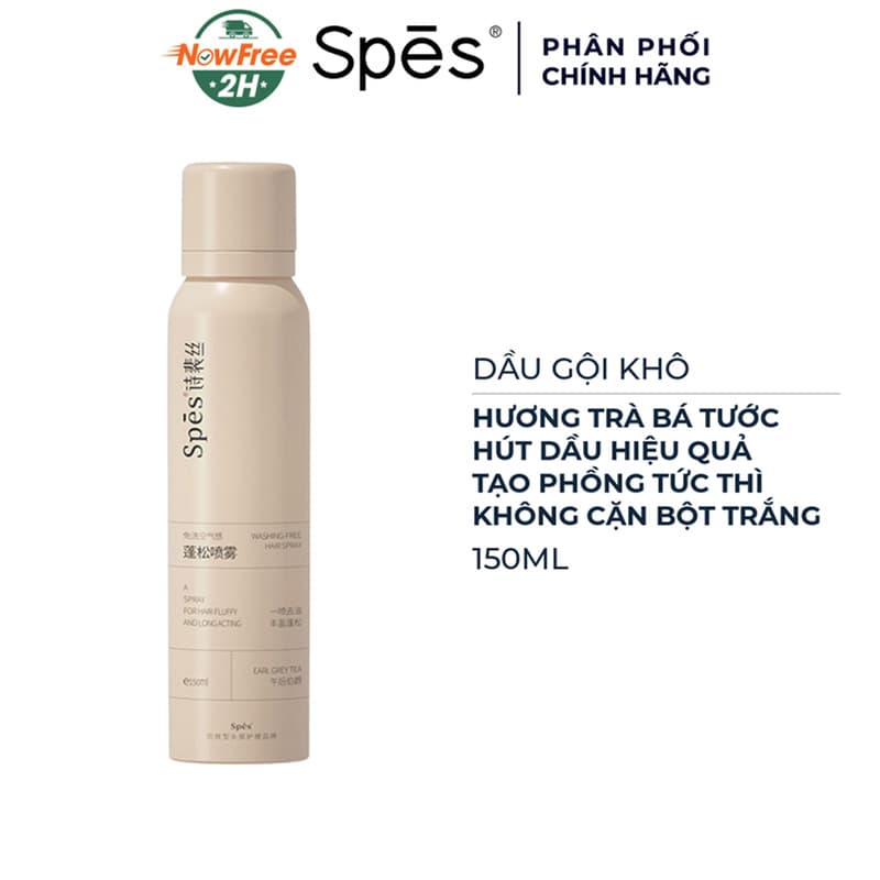 Dầu Gội Khô Spes Dạng Xịt Hương Trà Bá Tước 150ml