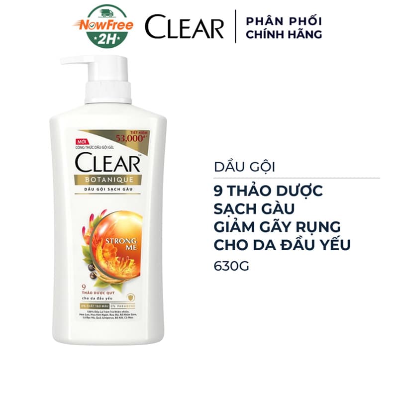 Dầu Gội Clear 9 Thảo Dược Chăm Sóc Da Đầu Yếu 630g