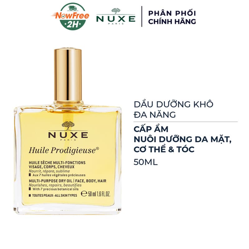 Dầu Khô Đa Năng Nuxe Dưỡng Ẩm Cho Da Mặt, Body Và Tóc 50ml