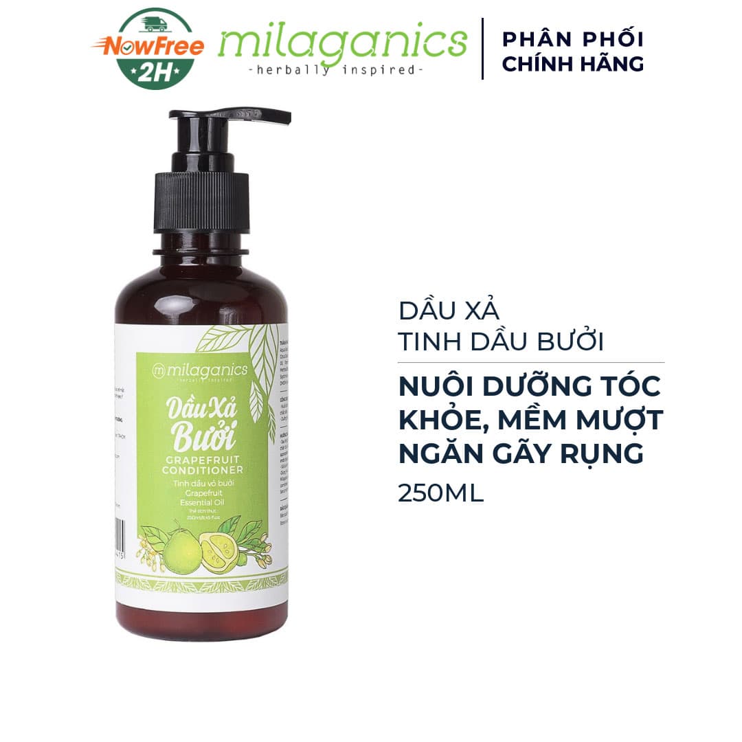 Dầu Xả Milaganics Tinh Dầu Bưởi Dưỡng Tóc Mềm Mượt 250ml