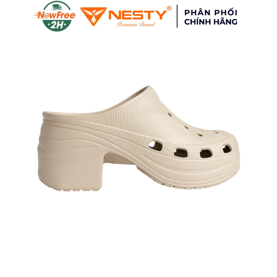 Dép Sục Nesty Đế Cao Màu Nâu Nhạt Size 39-40