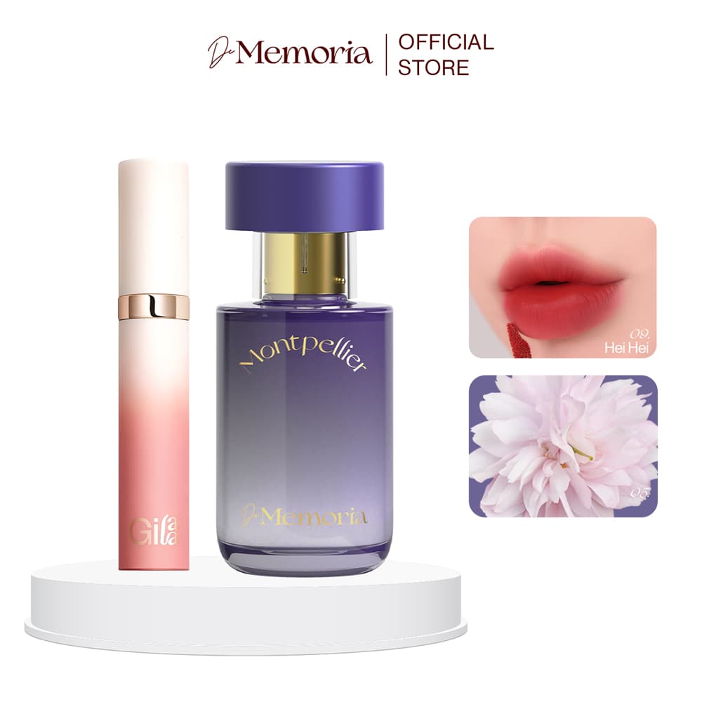 Combo Son Kem Lì Gilaa 09 Hei Hei + Nước Hoa Nữ De Memoria 05 Montpellier