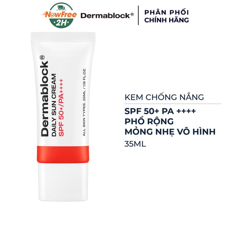 Kem Chống Nắng Dermablock Phổ Rộng Mỏng Nhẹ Vô Hình 35ml
