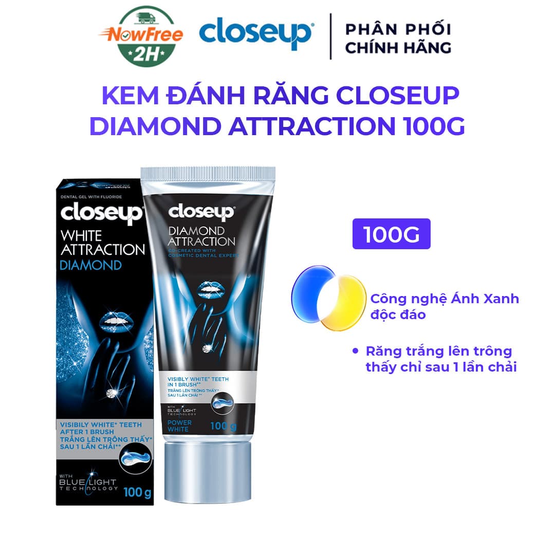 Kem Đánh Răng Closeup Diamond Attraction Trắng Răng 100g