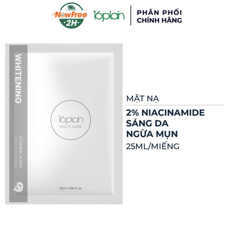 Mặt Nạ 16plain Whitening Dưỡng Sáng Da, Ngừa Mụn 25ml