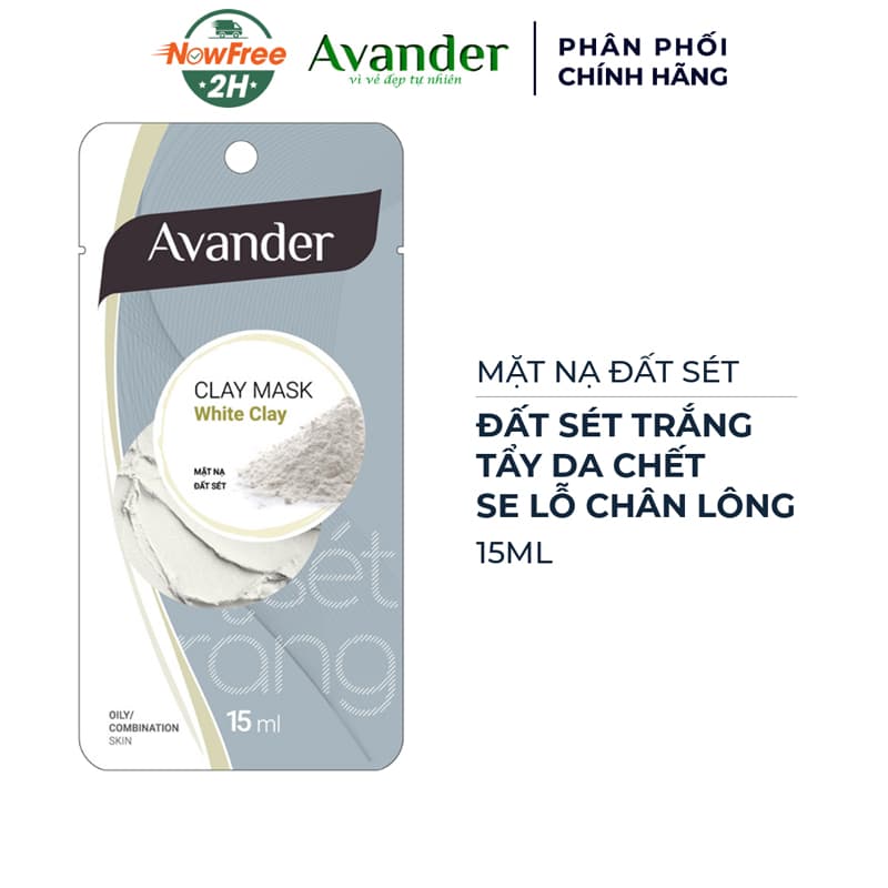 Mặt Nạ Avander Đất Sét Trắng Se Khít Lỗ Chân Lông 15ml