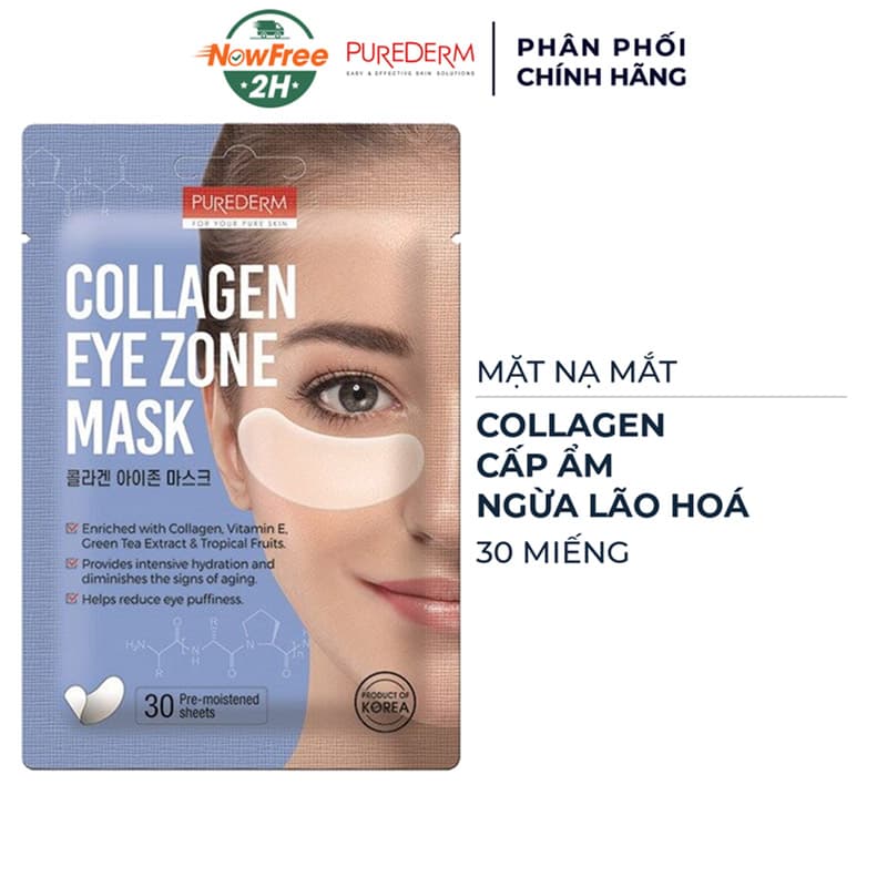 Mặt Nạ Mắt Purederm Collagen Cấp Ẩm, Ngừa Lão Hoá 30 Miếng