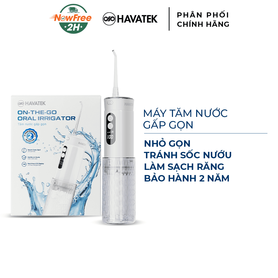Máy Tăm Nước Gấp Gọn Havatek Cao Cấp Màu Xám