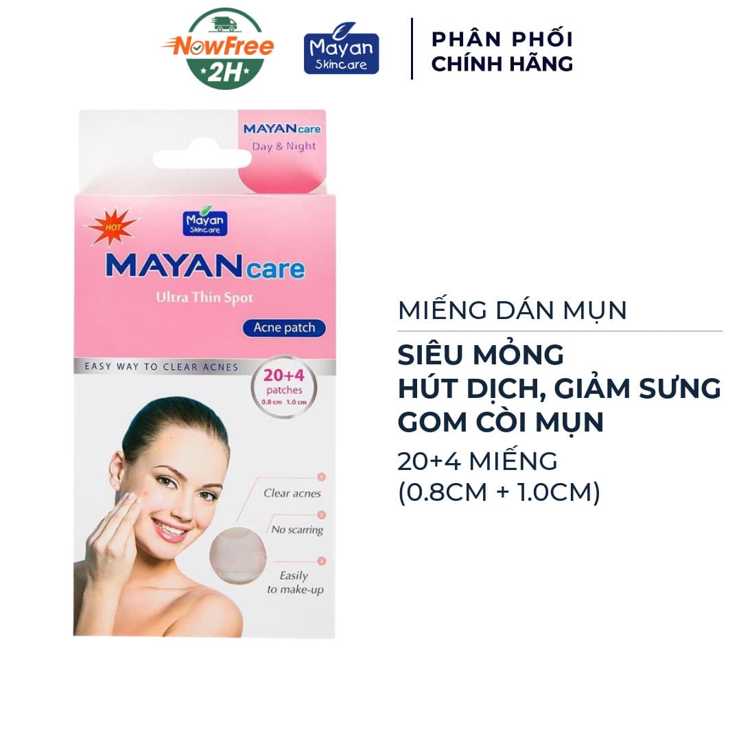 Miếng Dán Mụn Mayan Ultra Thin Spot 20+4 Miếng
